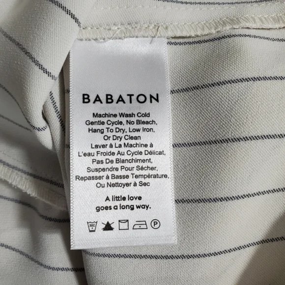 Aritzia Babaton Murphy White and Black Stripe Blouse - Picture 6 of 8